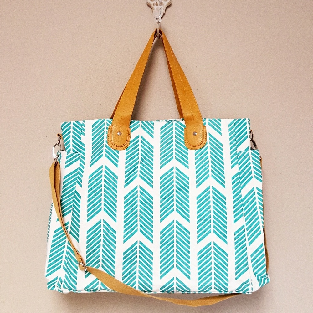 Teal Arrows Weekender Tote Bag